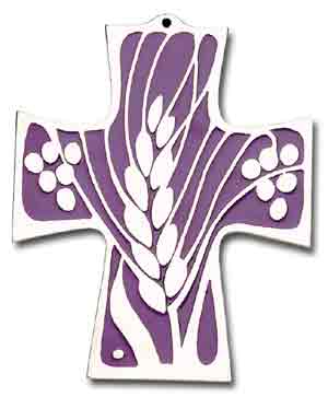 Wheat and Grapes Wall Cross